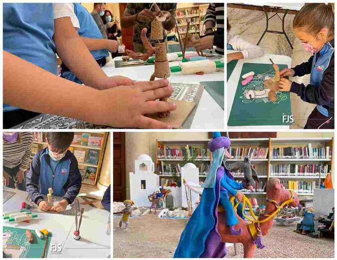 Collage de fotos del montaje del belén de pastilina/Francisco Javier Santana.